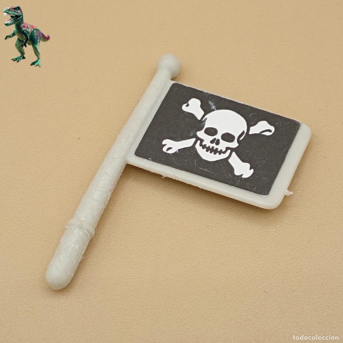 Playmobil: Playmobil banderin gris negra calavera bandera peque&ntilde;a vigia se&ntilde;al barco pirata 3570