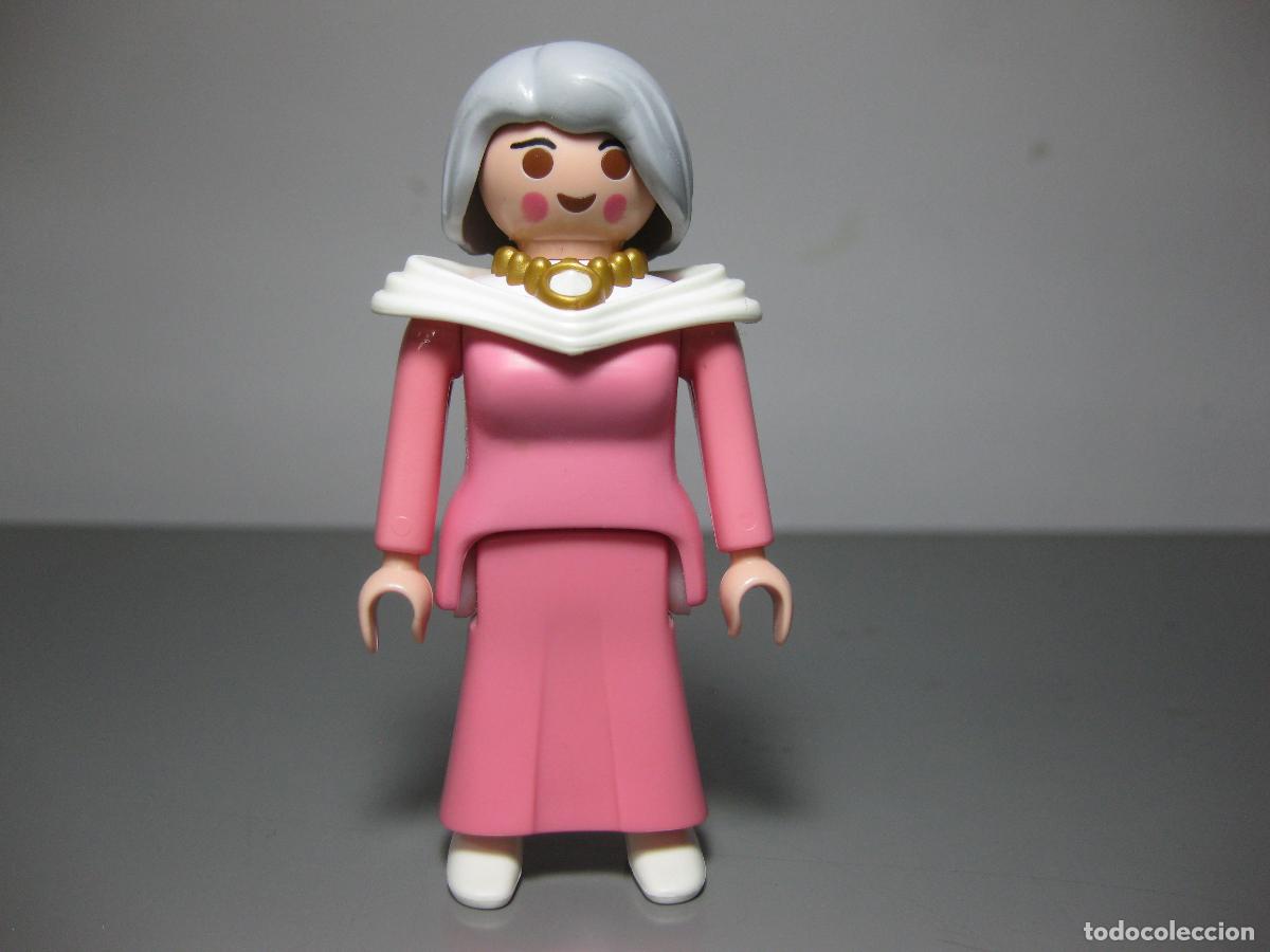 Playmobil: PLAYMOBIL figura mujer victoriana falda larga rosa anciana dama -m13