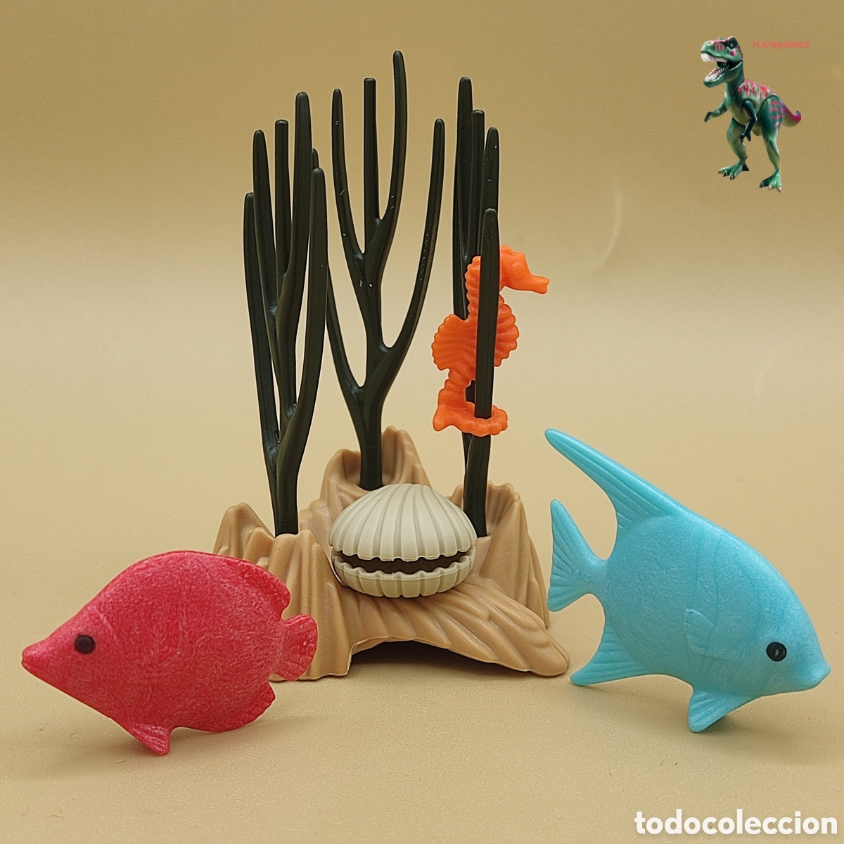 Playmobil: Playmobil diorama submarino peces mar oceano acuario paisaje buzo submarinista pescador arrecife