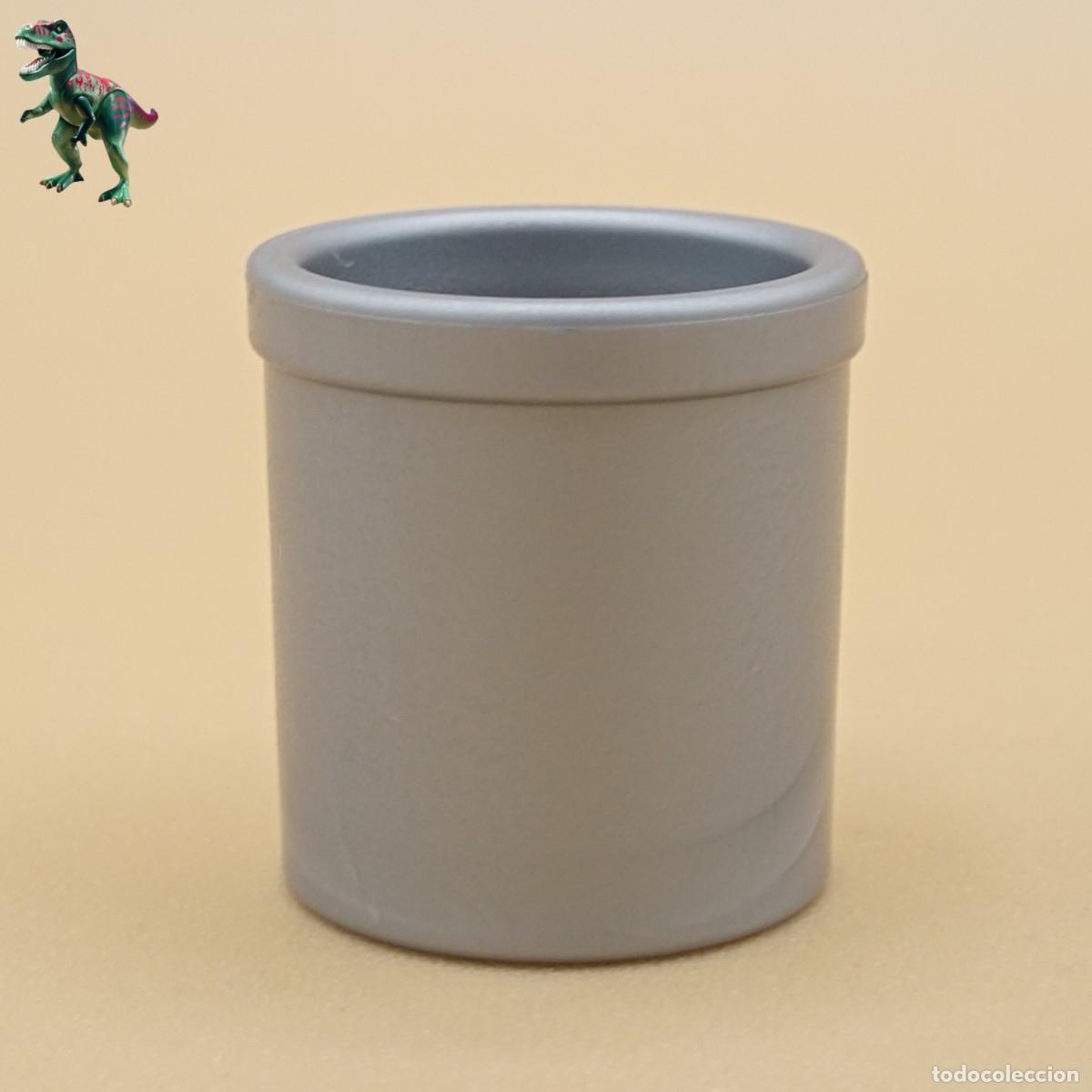 Playmobil: Playmobil papelera gris cubo de basura cilindrico cesta ciudad oficina city life 6661