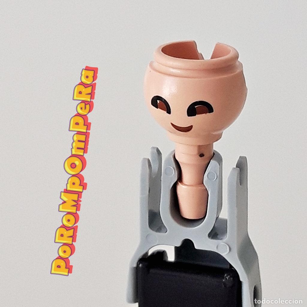 Playmobil: PLAYMOBIL CABEZA P&Aacute;RPADO NEGRO HUECO TRASERO REPUESTO/CUSTOM/COMPLETAR CAA 3
