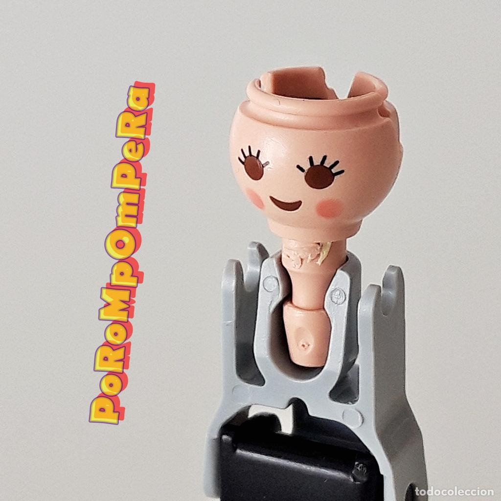 Playmobil: PLAYMOBIL CABEZA PESTA&Ntilde;A SUPERIOR MEJILLA SONROSADA HENDIDURA PENDIENTES CUSTOM FF