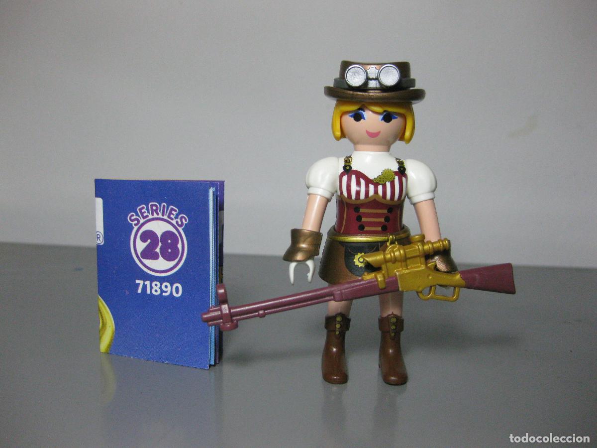 Playmobil: PLAYMOBIL MUJER STEAM PUNK FUTURO SERIE 28 ROSA SOBRE SORPRESA REF 71890