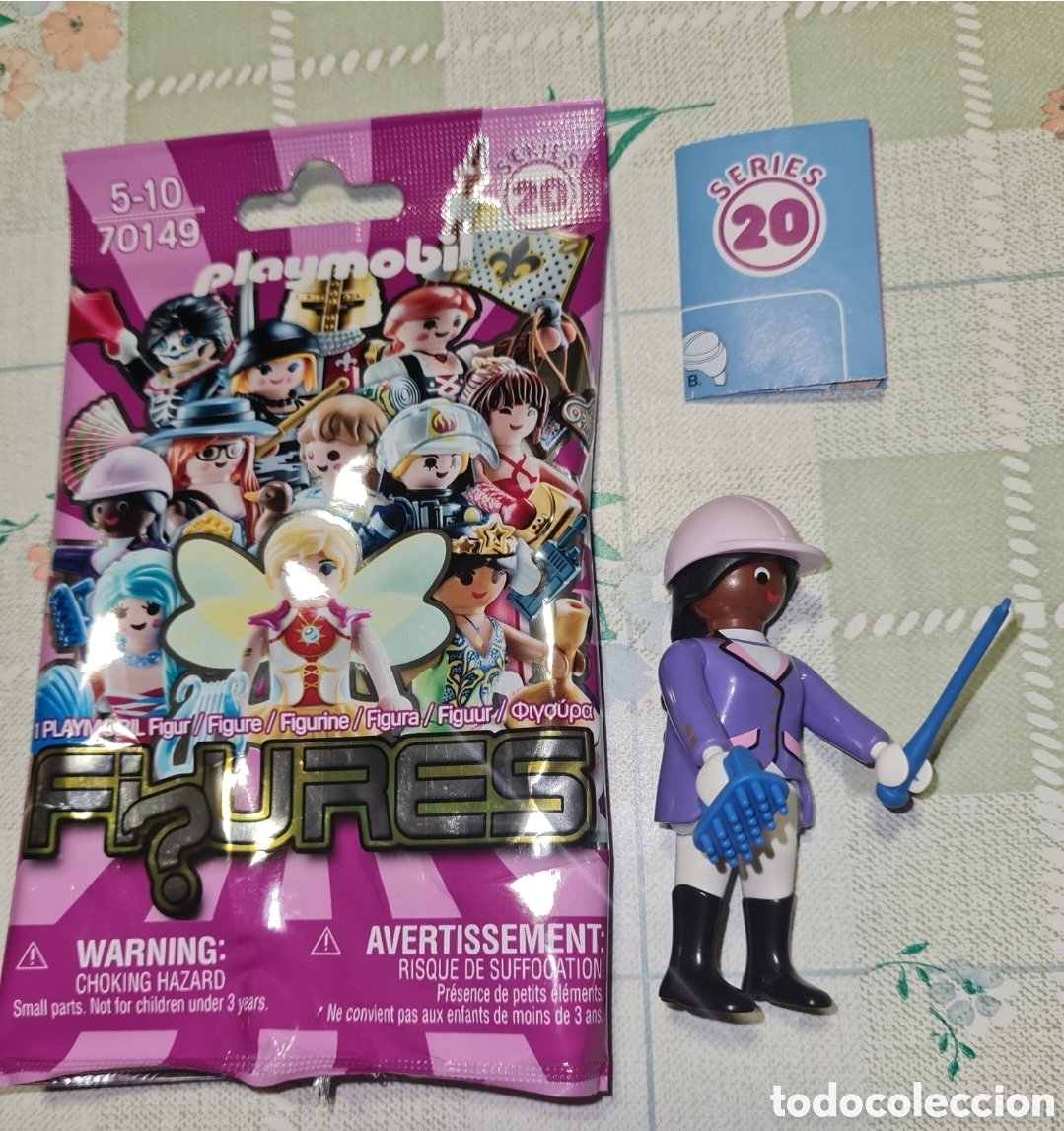 Playmobil: Figura playmobil serie 20 chica amazona jinete caballo mu&ntilde;eco colecci&oacute;n sobre sorpresa