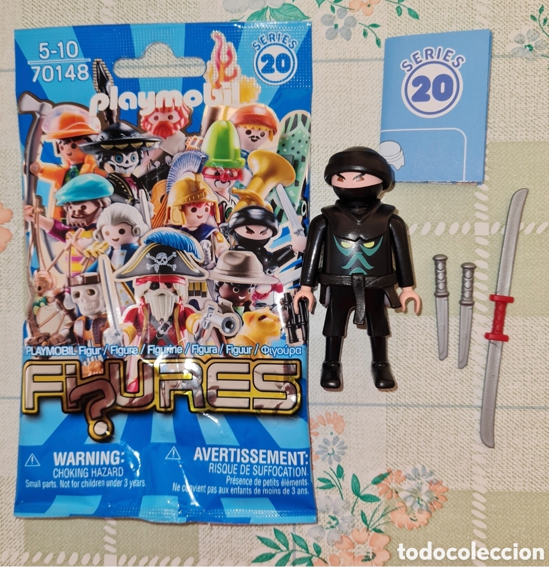 Playmobil: Figura playmobil serie 20 Ninja Karate Kid luchador mu&ntilde;eco colecci&oacute;n sobre sorpresa