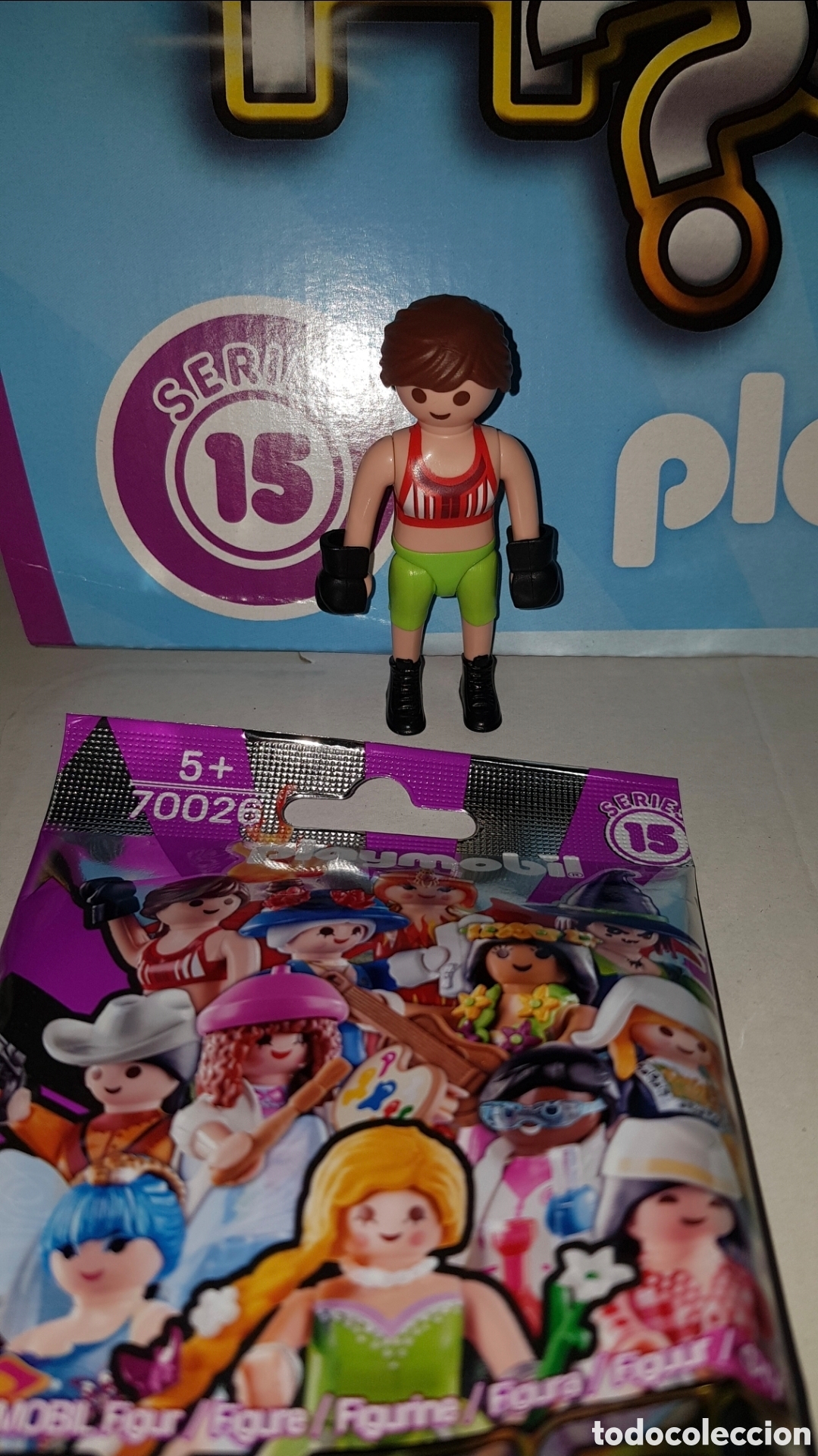 Playmobil: Figura playmobil serie 15 boxeadora chica luchadora sobre sorpresa nuevo