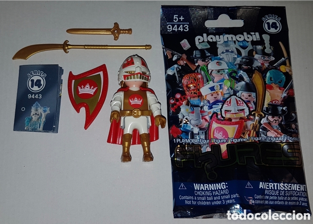 Playmobil: Playmobil serie 14 caballero blanco sobre sorpresa azul medieval