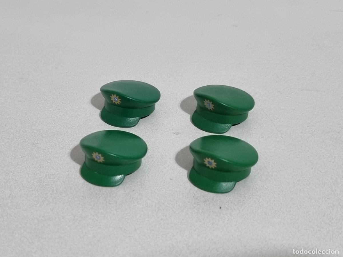 Playmobil: Playmobil 3159 3160 3903 3954 Lote Sombrero Gorro Verde Agente Oficial Policia