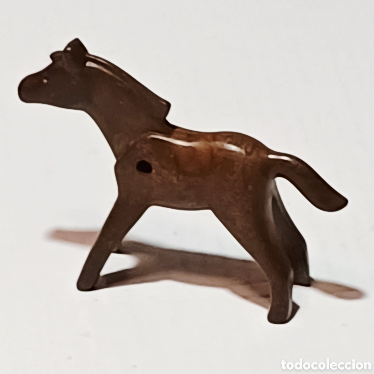 Playmobil: Pieza playmobil potro famobil marr&oacute;n oscuro caballito granja oeste western