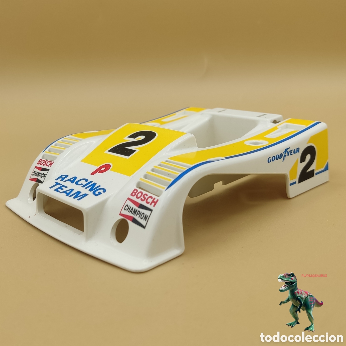 Playmobil: Playmobil carroceria delantera blanca amarilla coche formula 1 barqueta vehiculo carreras F1 3738