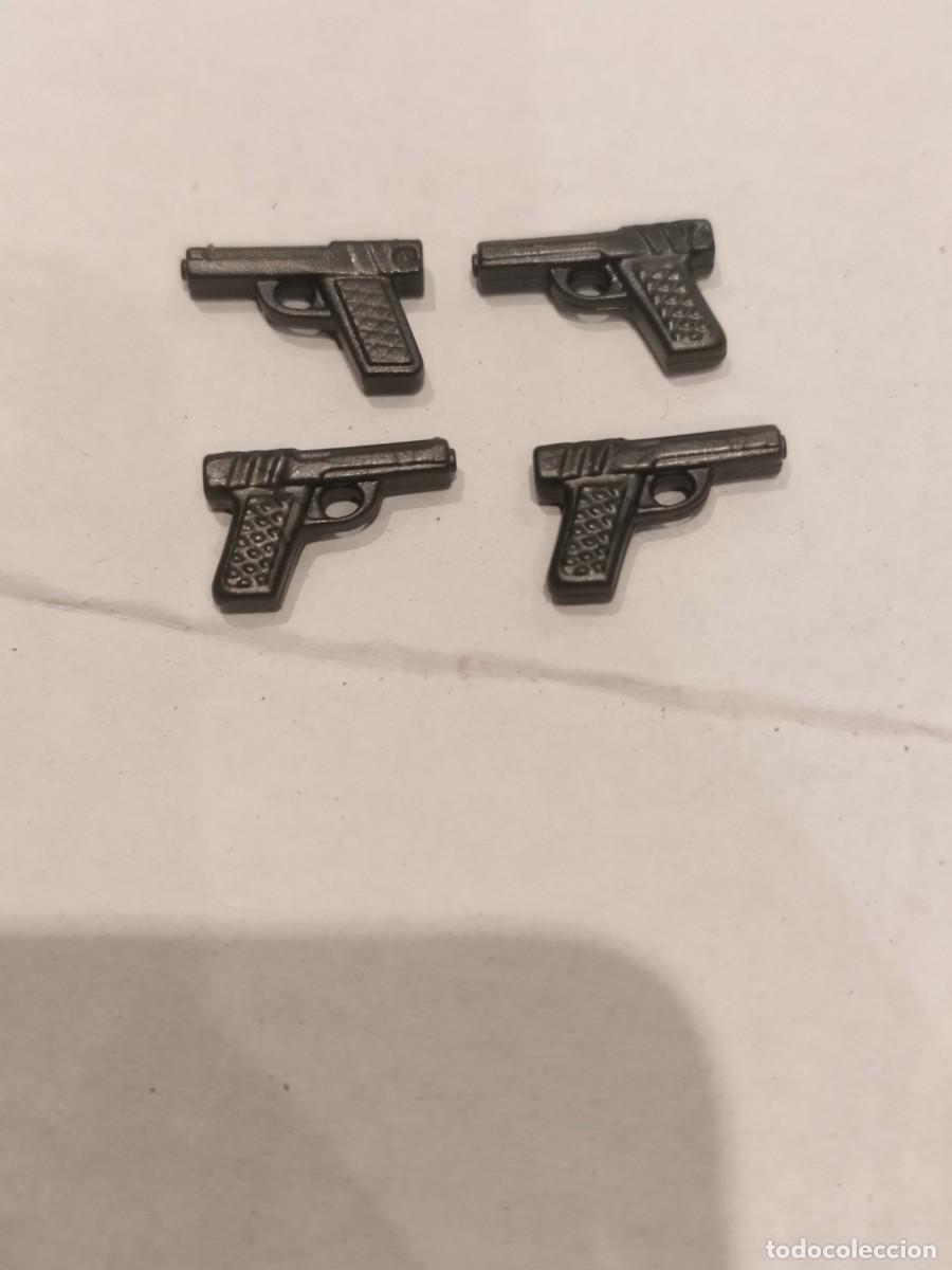 Playmobil: Figura Playmobil, lote 4 pistolas, armas de fuego. G&aacute;ngster, polic&iacute;a, ladr&oacute;n.