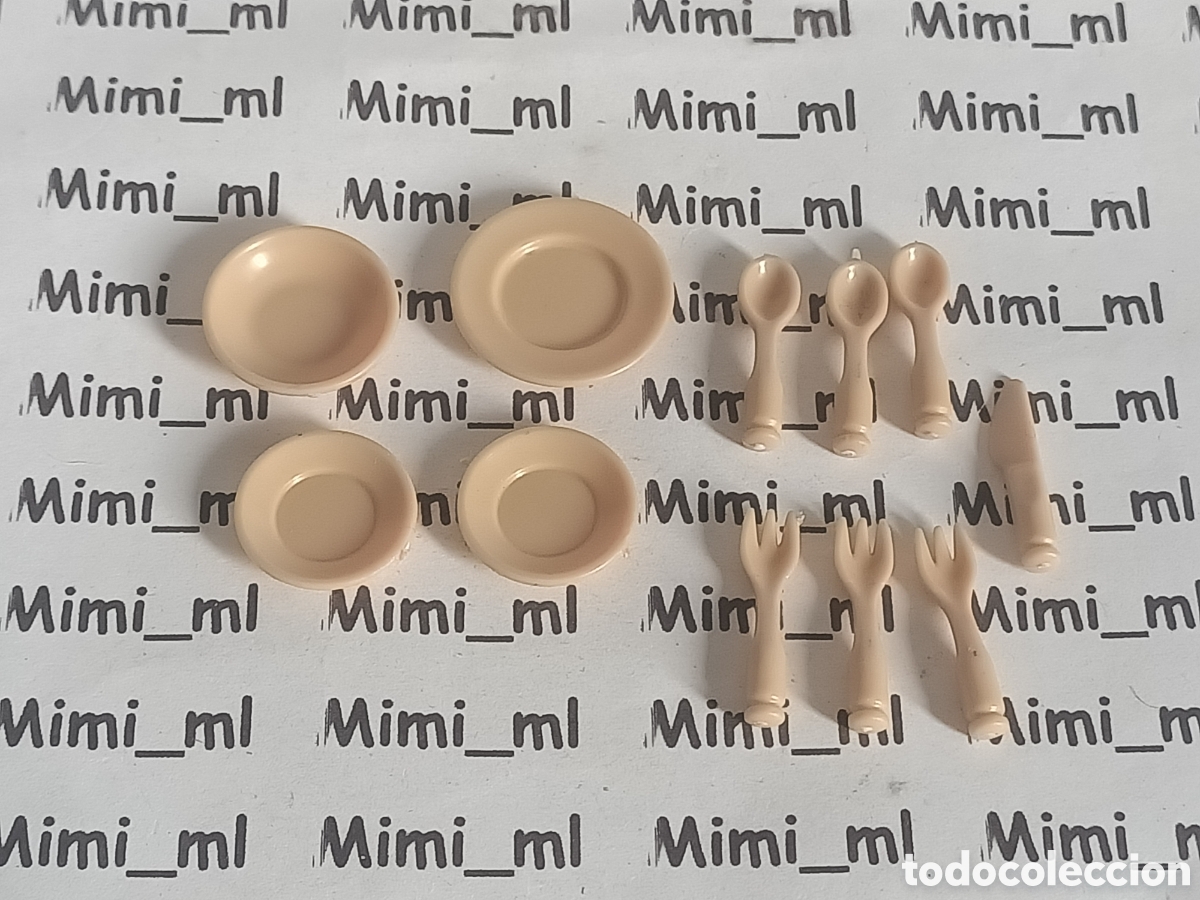 Playmobil: Playmobil platos y cubiertos marrones primera &eacute;poca - Foto 1