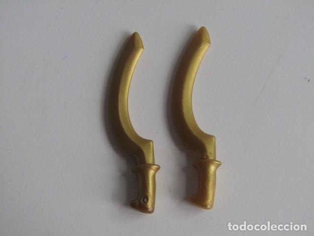 Playmobil: DIFICIL SET DE 2 ESPADAS DORADAS GUERREROS EGIPCIOS ARABES PLAYMOBIL