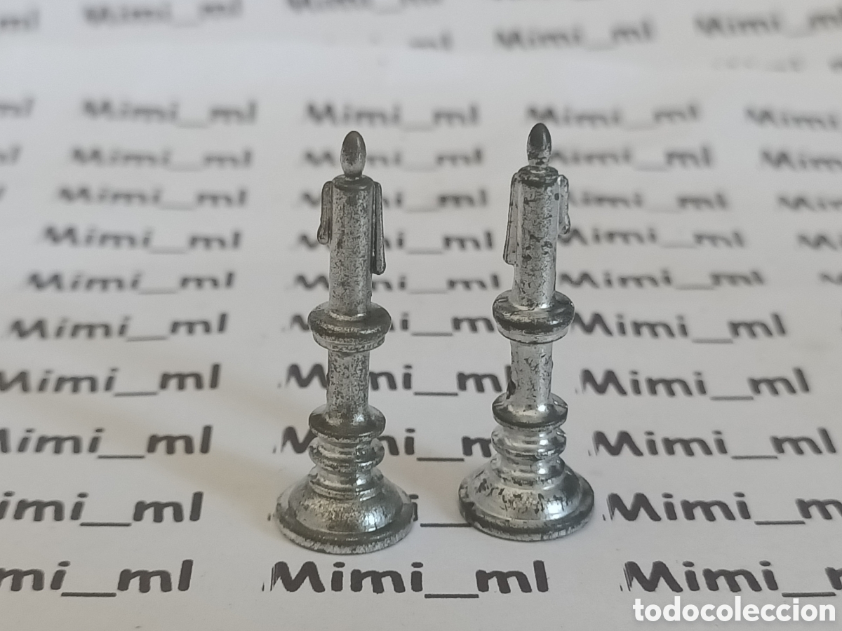 Playmobil: Playmobil 2 candelabros cromados primera &eacute;poca velas plateadas