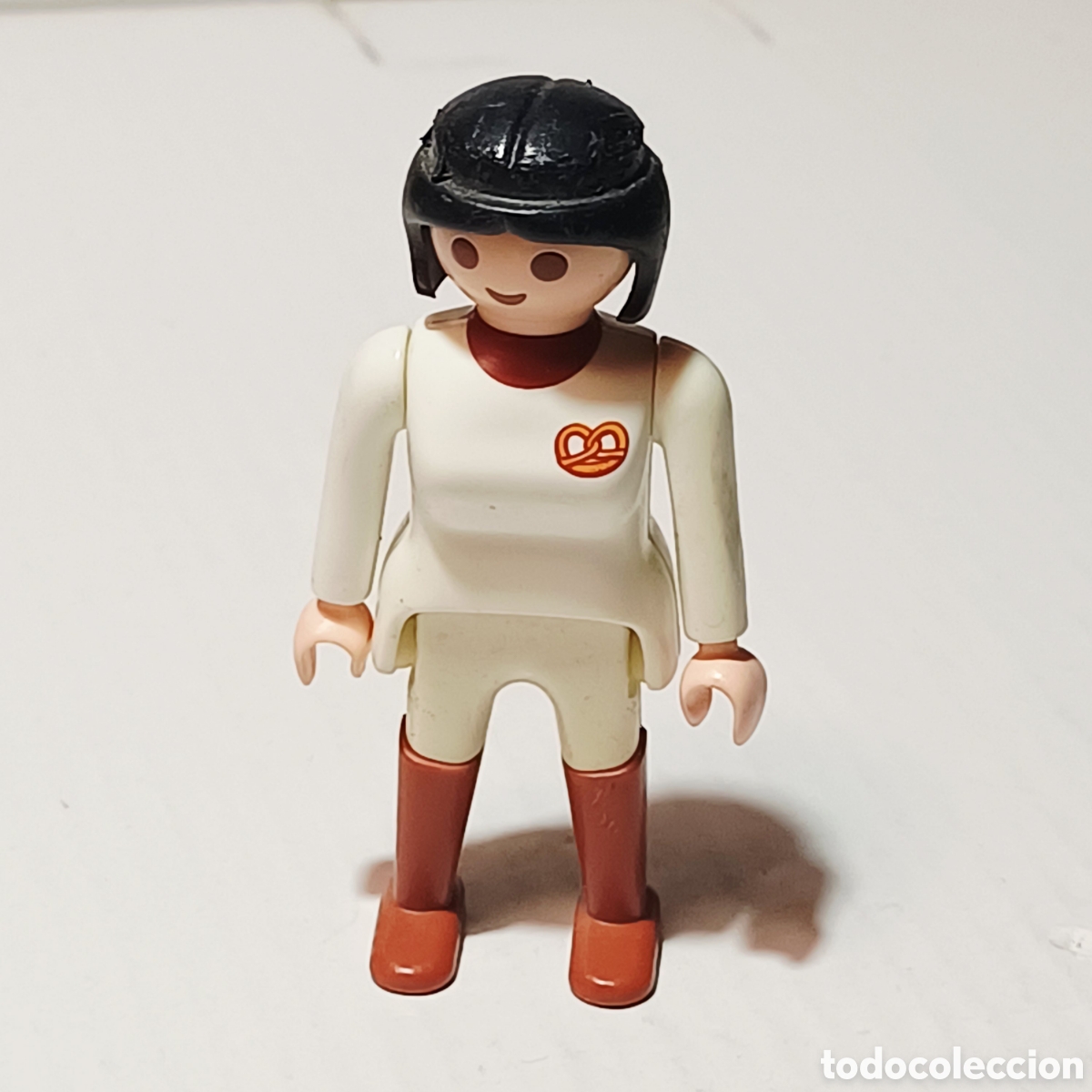 Playmobil: Pieza playmobil figura amazona hipica caballos domadora blanco botas marrones