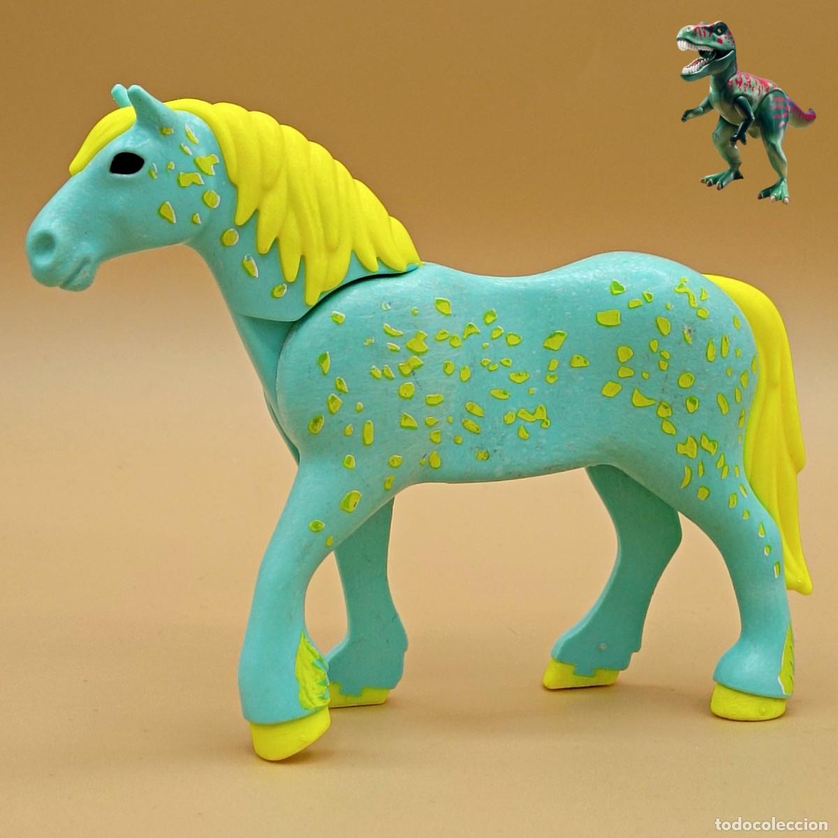 Playmobil: Playmobil caballo de hadas azul verde establo animal bosque magico encantado 9137