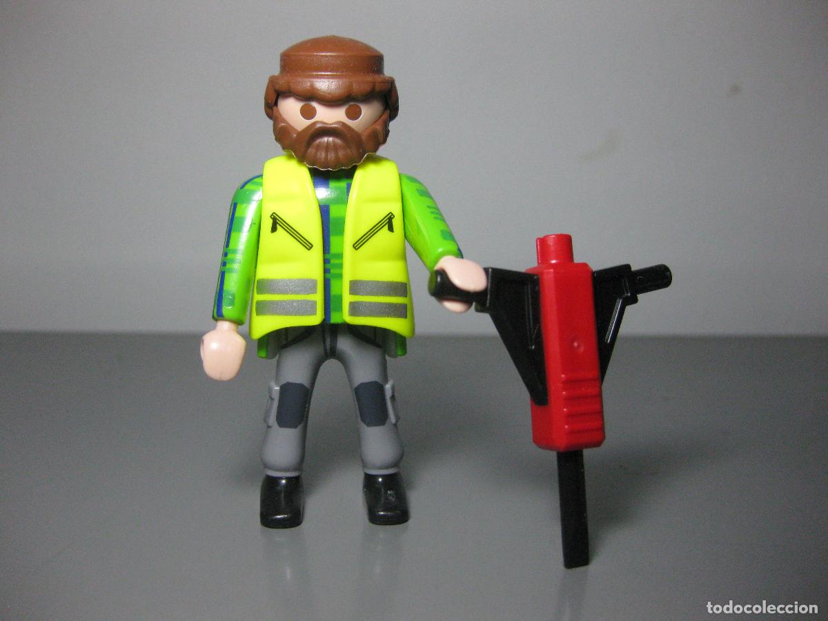 Playmobil: PLAYMOBIL FIGURA HOMBRE CIUDAD OBRERO CON HERRAMIENTA -C3