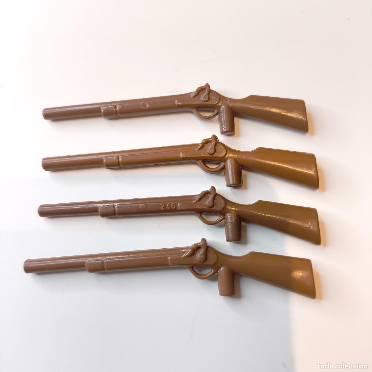 Playmobil: Playmobil Lote cuatro fusiles 64 mm