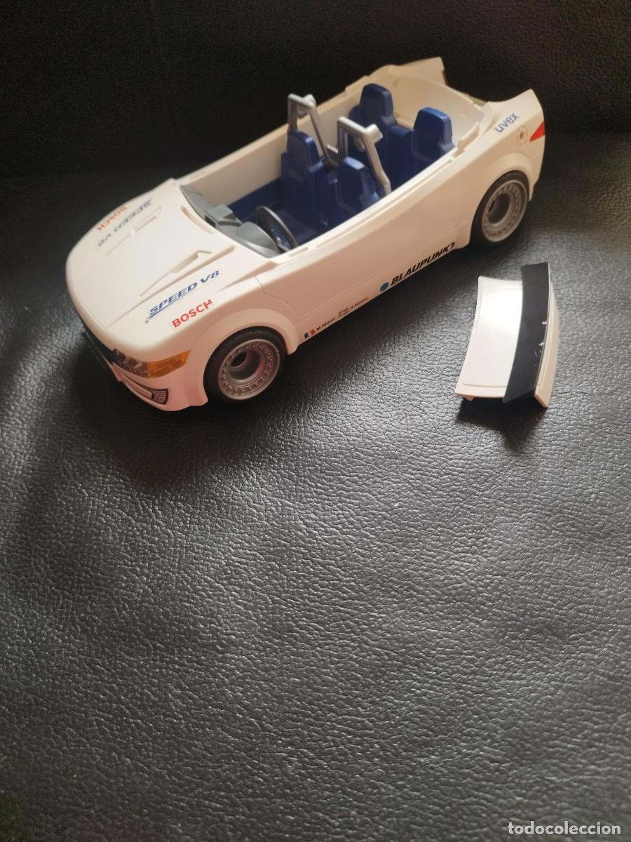 Playmobil: Figura Playmobil, coche deportivo, tuning. Taller mec&aacute;nico. Incompleto.