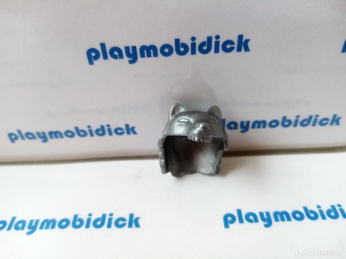 Playmobil: Playmobil capucha cabeza lobo plateado