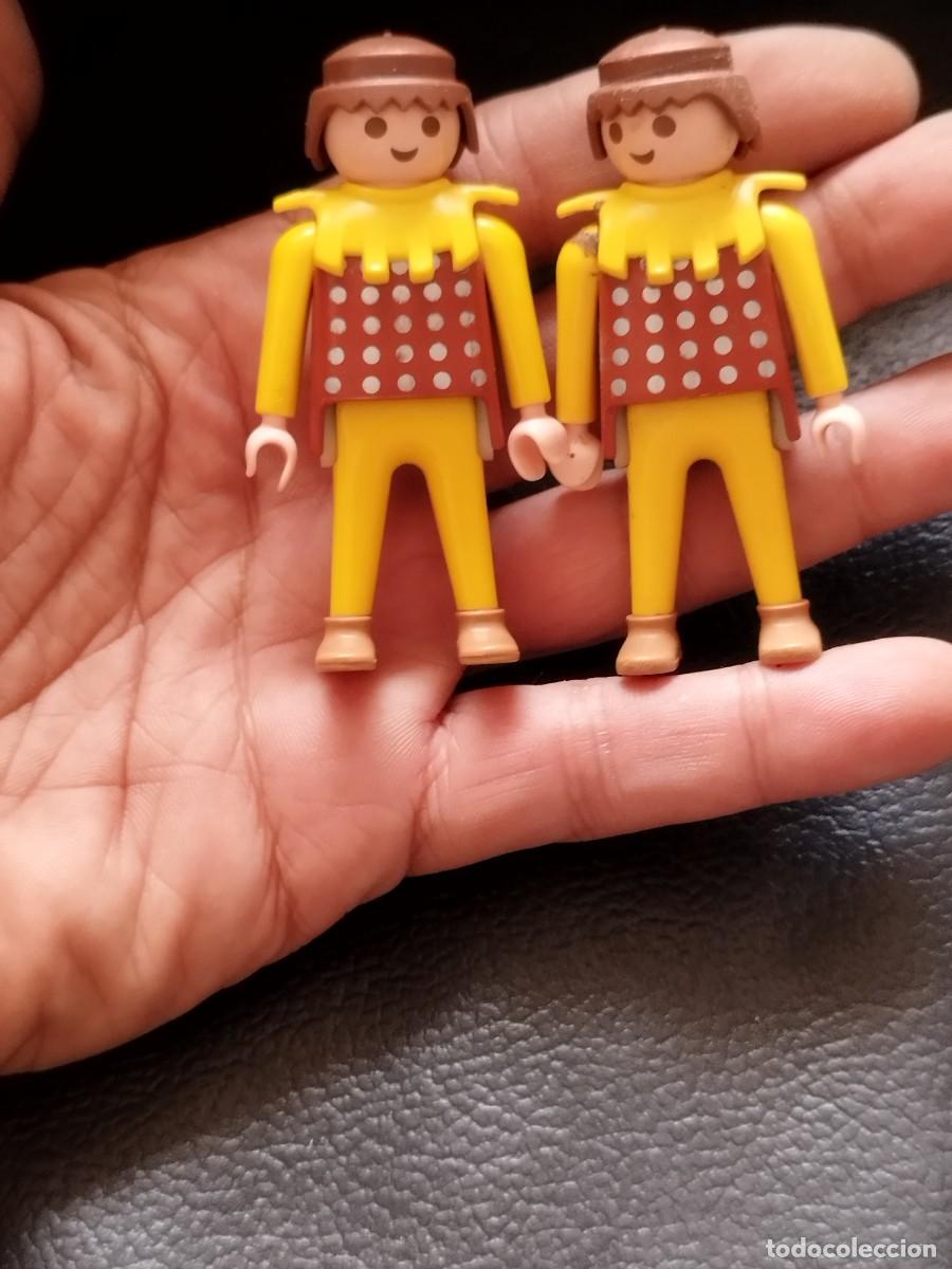 Playmobil: Figura playmobil, dos soldados medievales, de catapulta.