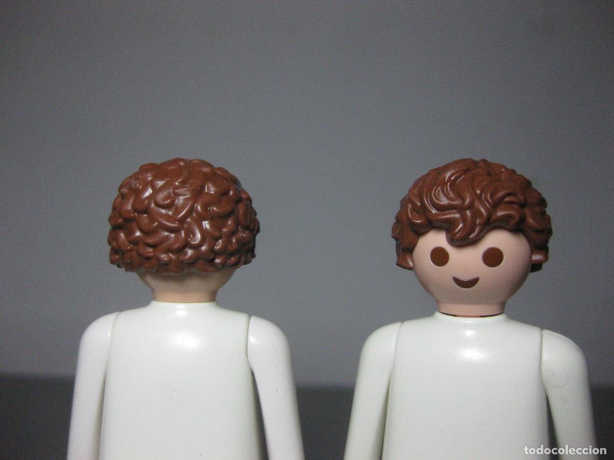 Playmobil: playmobil lote 2 pelos marron rizado guapo, solo se vende pelo, figura no incluida-