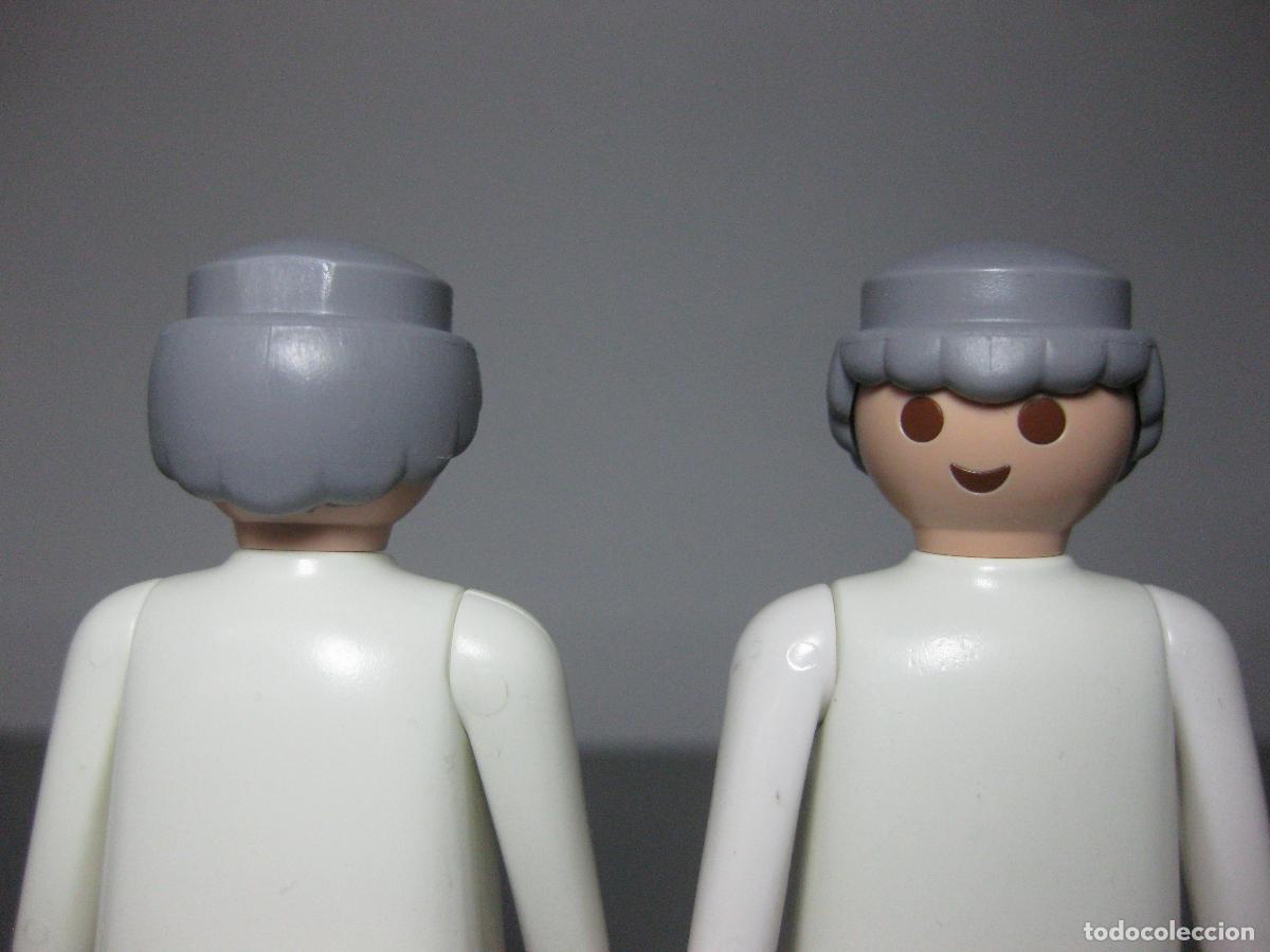 Playmobil: playmobil lote 2 pelos gris anciano, solo se vende pelo, figura no incluida-
