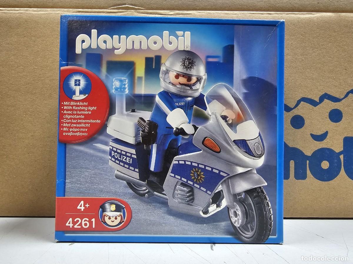 Playmobil: PLAYMOBIL 4261 MOTO DE POLIC&Iacute;A CON LUZ, A&Ntilde;O 2007, NUEVO, CERRADO