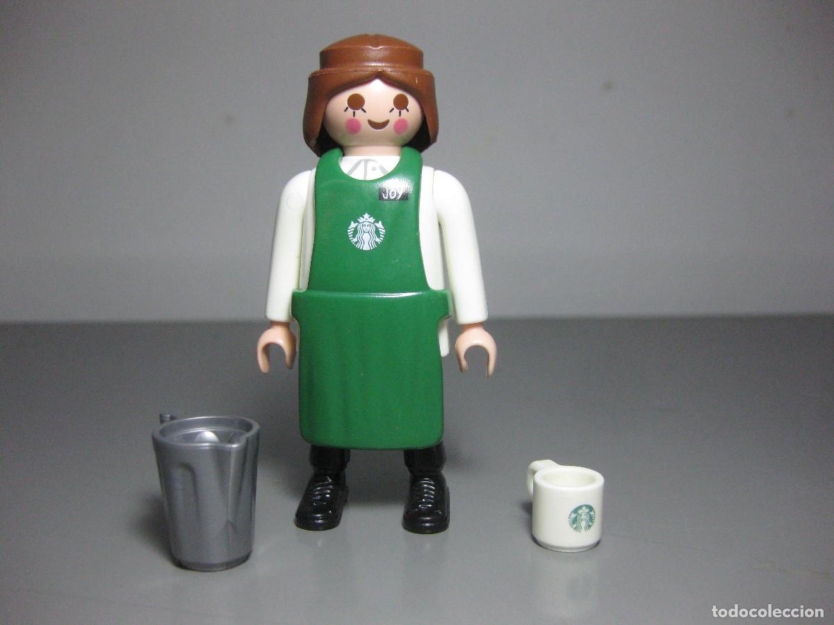 Playmobil: PLAYMOBIL figura promocional camarera Starbucks colecci&oacute;n ciudad menaje -mix12