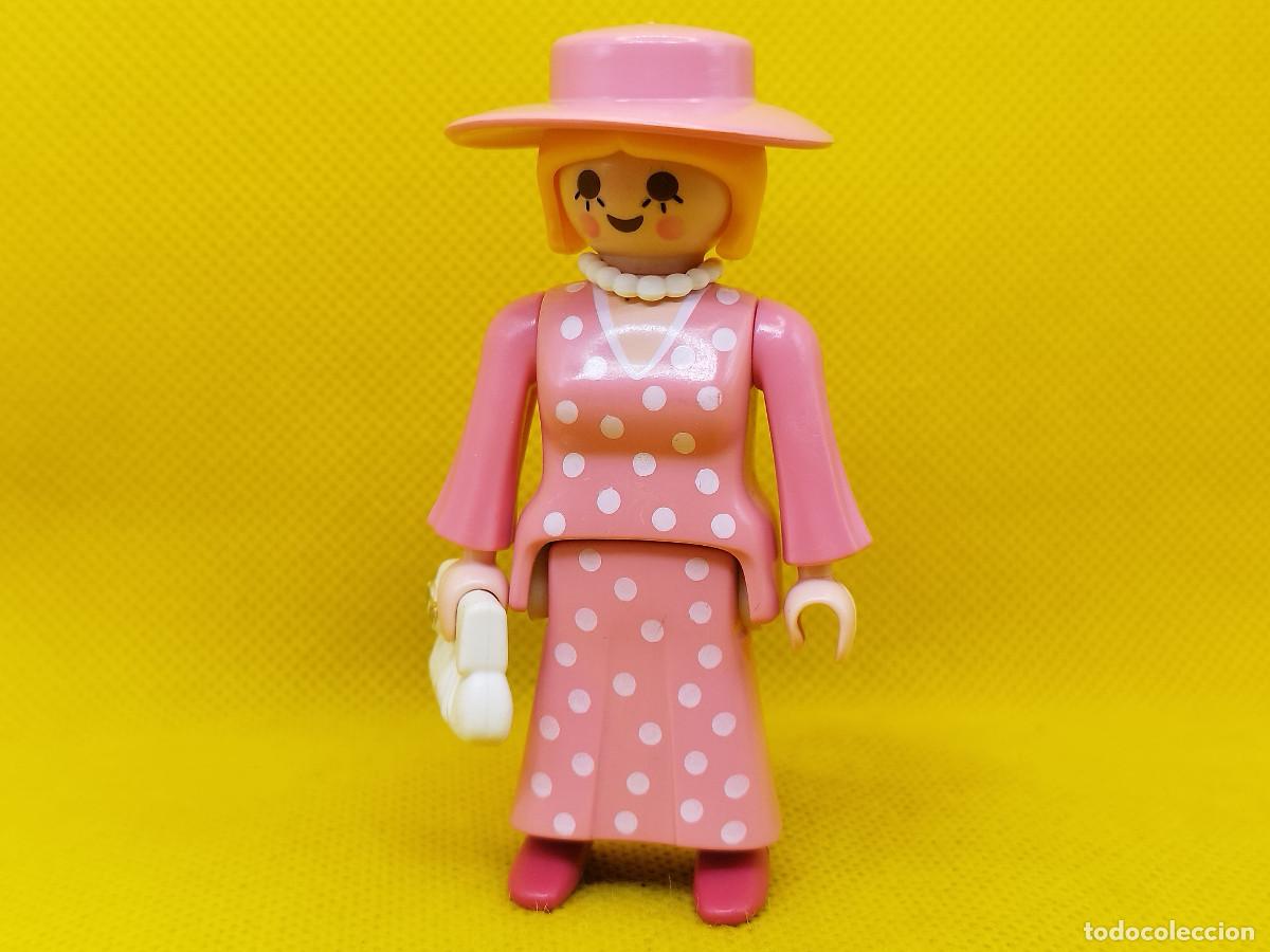 Playmobil: Playmobil Mujer vintage con vestido y pamela rosas