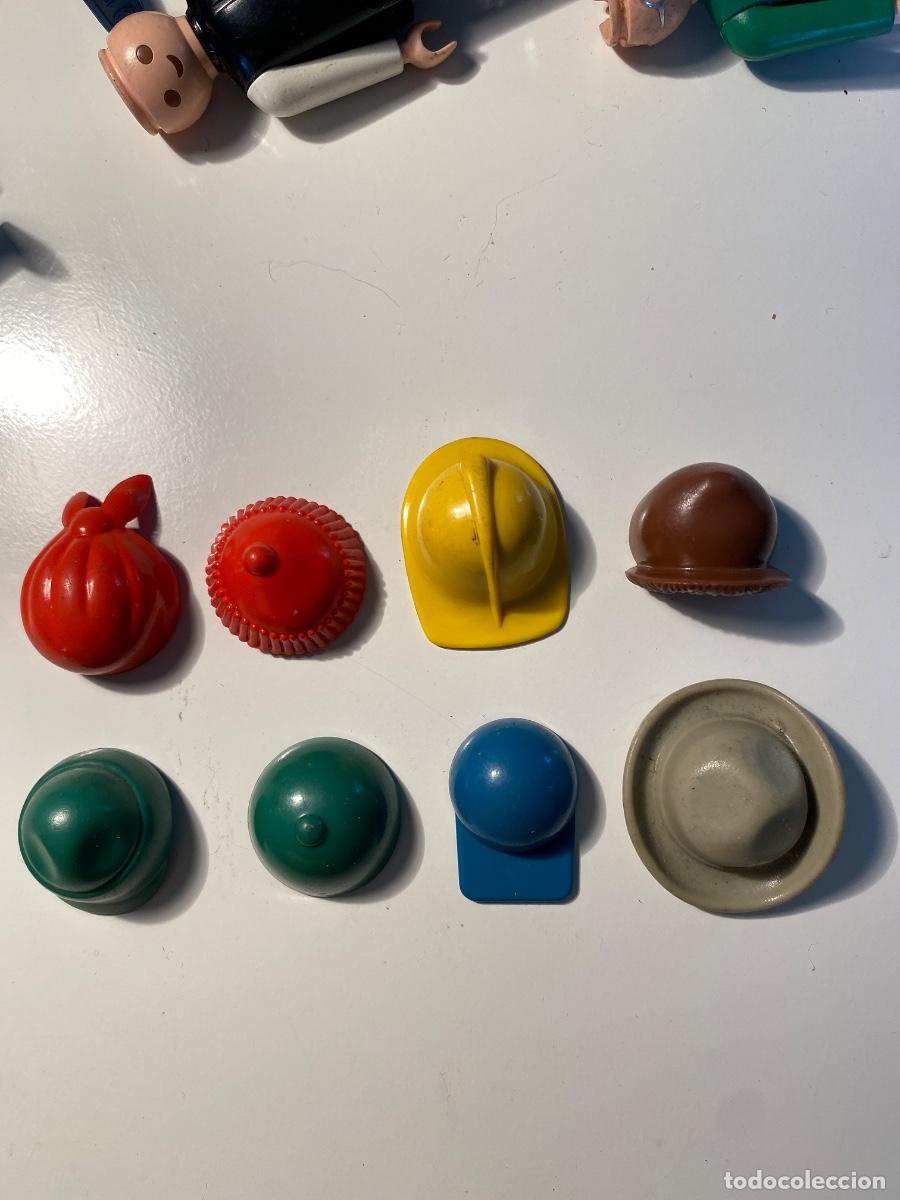 Playmobil: Lote 8 sombreros, gorros cascos Geobra 1974