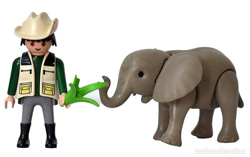 Playmobil: Playmobil. Cuidador con beb&eacute; elefante