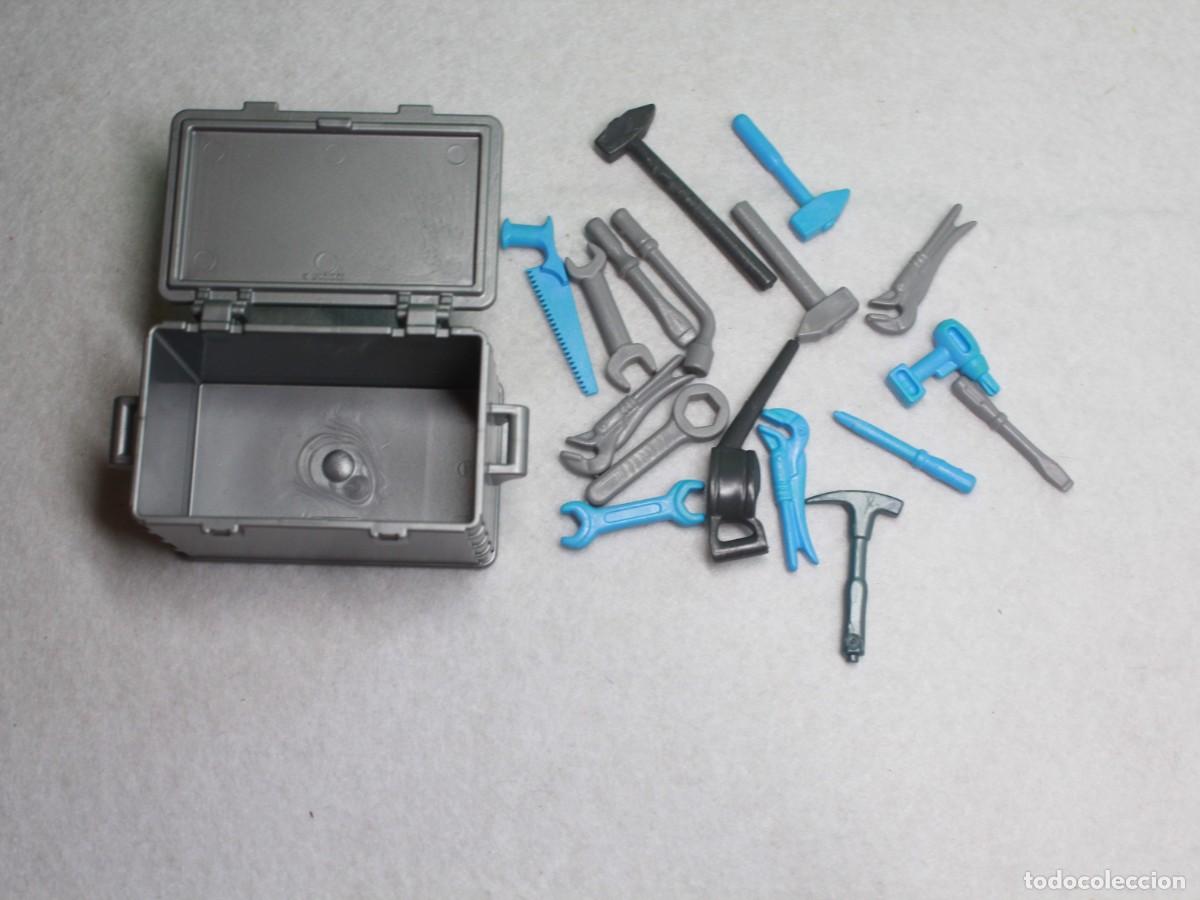 Playmobil: Caja gris con gran lote de herramientas Playmobil