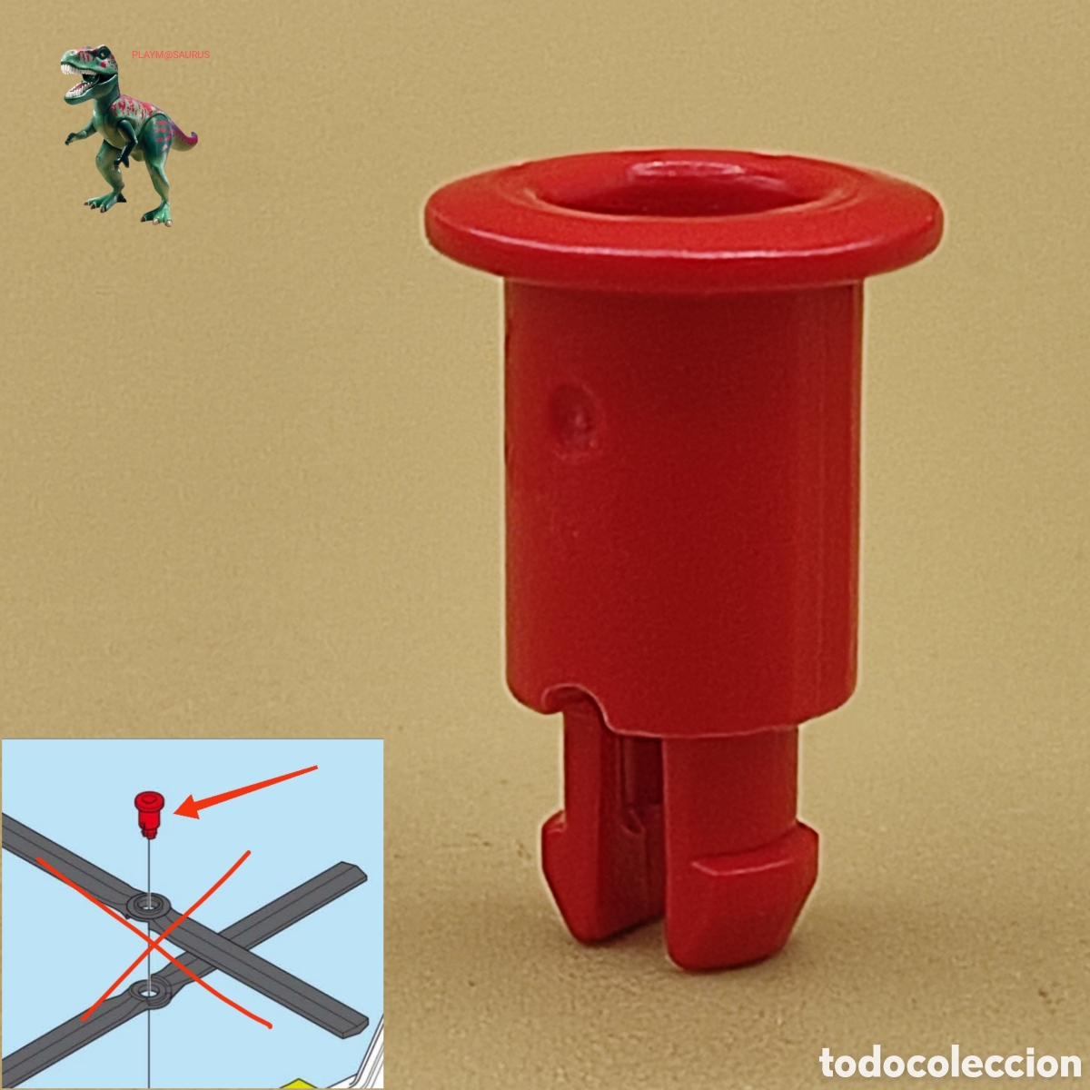 Playmobil: PLAYMOBIL pieza roja sujeccion helice helicoptero rotor 3130 3845 4428 simil 3789 9987 4092 5008