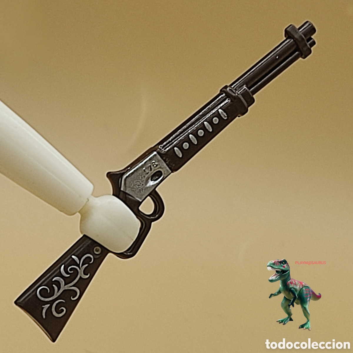 Playmobil: PLAYMOBIL rifle fusil escopeta winchester decorado western sheriff bandido simil 3798 3813 4544 7661