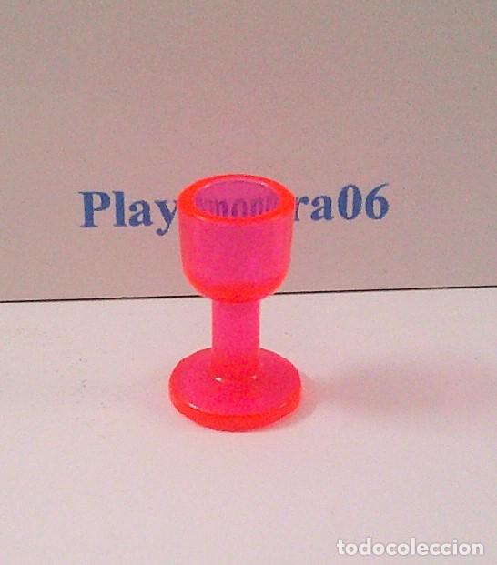 Playmobil: PLAYMOBIL P040 * COPA TRASLUCIDA FUCSIA VINO MENAJE MESA BAR
