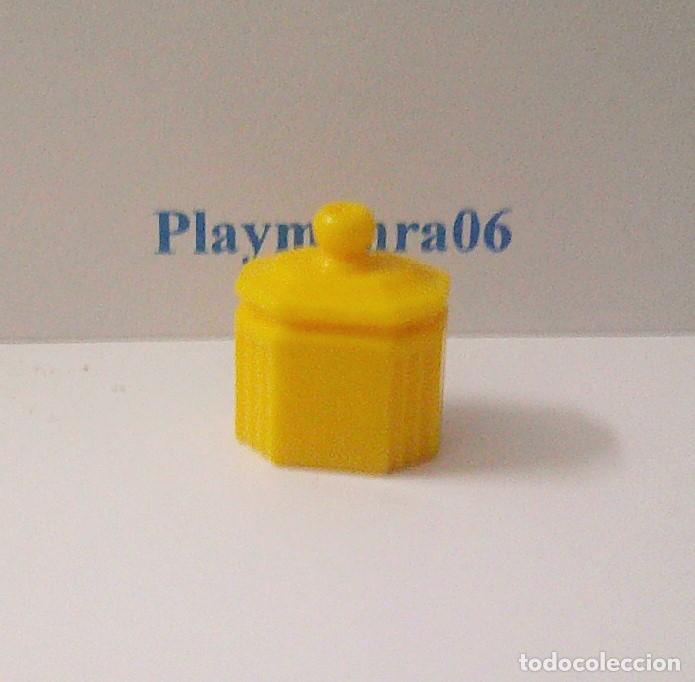 Playmobil: PLAYMOBIL P041 * TARRO BOTE AMARILLO MAQUILLAJE TOCADOR AZUCARERO COCINA CASA VICTORIANA
