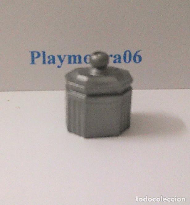 Playmobil: PLAYMOBIL P041 * TARRO BOTE PLATEADO MAQUILLAJE TOCADOR AZUCARERO COCINA CASA VICTORIANA