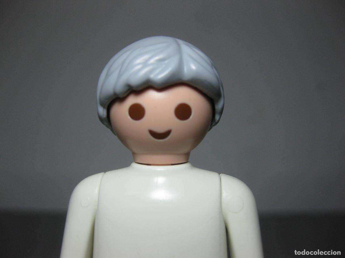 Playmobil: playmobil pelo peluca anciano gris peinado abuelo