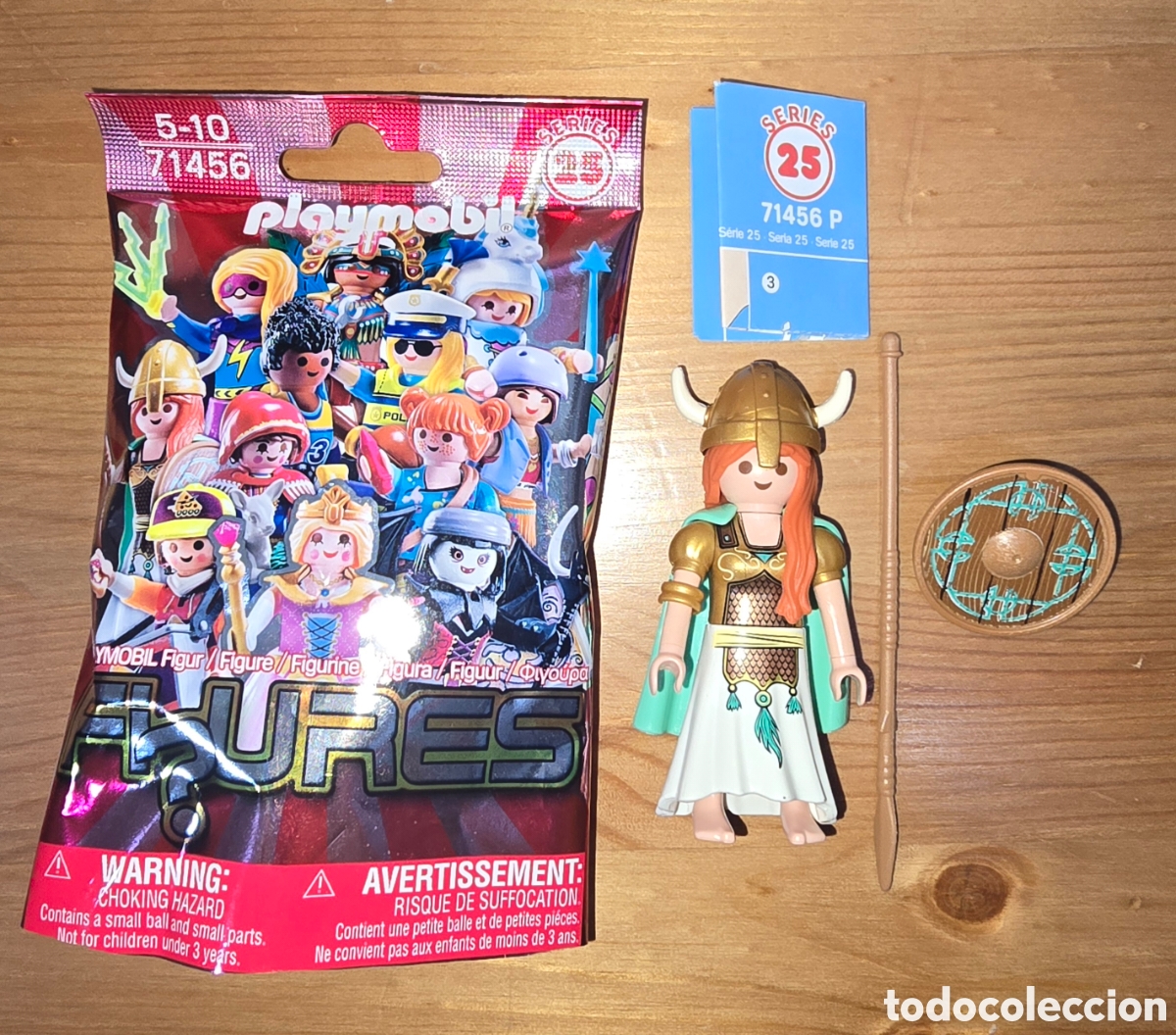 Playmobil: Figura playmobil serie 25 guerrera vikinga nueva mu&ntilde;eco colecci&oacute;n sobre