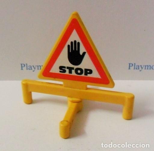 Playmobil: PLAYMOBIL P128 * SE&Ntilde;ALES TRAFICO OBRAS STOP CON SOPORTE