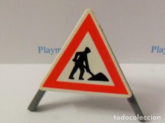 Playmobil: PLAYMOBIL P128 * SE&Ntilde;ALES TRAFICO PELIGRO OBRAS CON SOPORTE