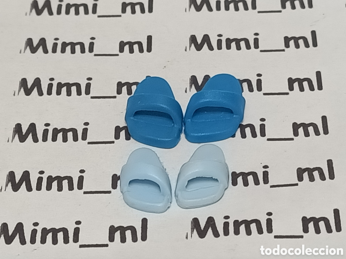Playmobil: Playmobil 2 pares chanclas pl&aacute;stico duro hombre mujer y ni&ntilde;o ni&ntilde;a chancletas zapatillas