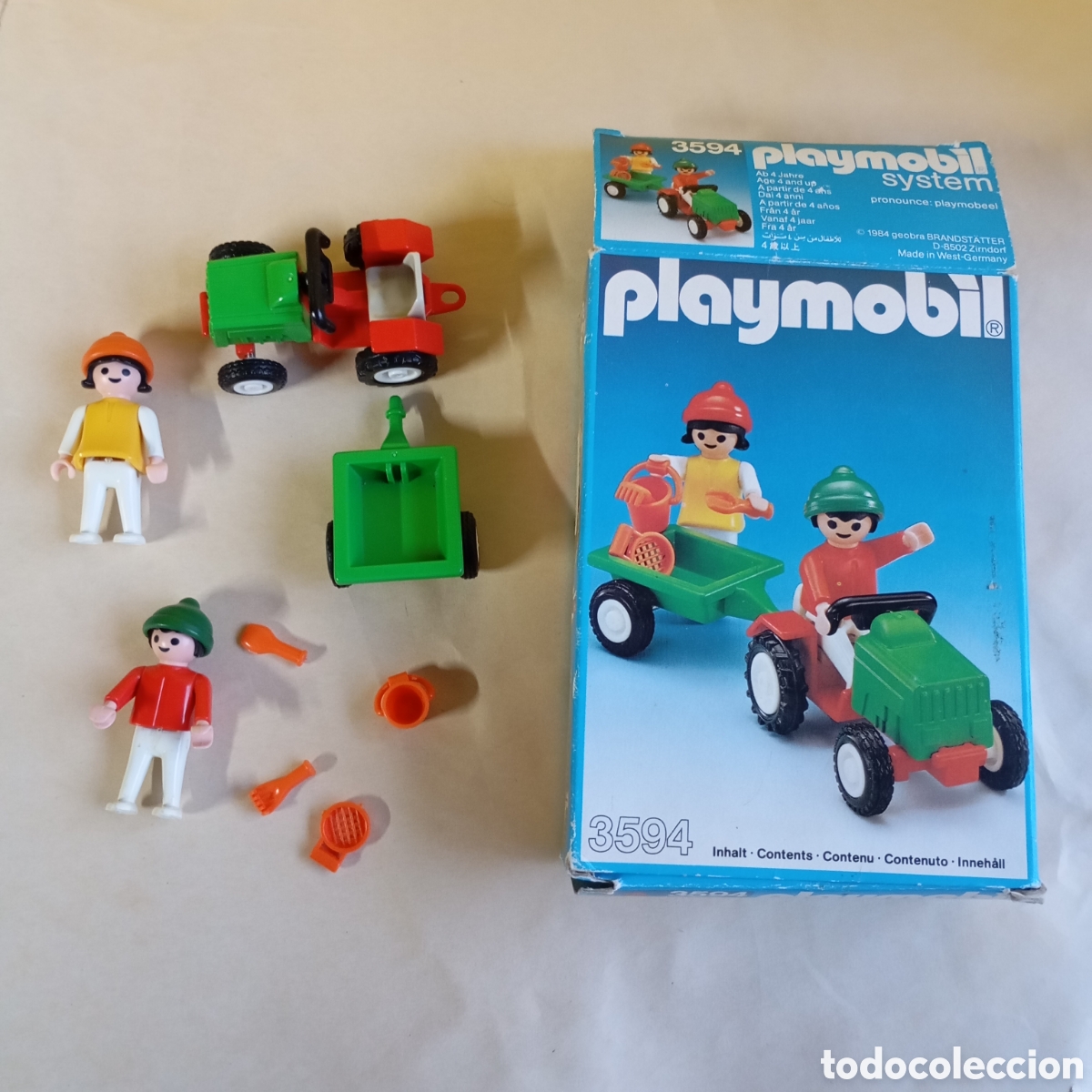 Playmobil: Playmobil 3594 ni&ntilde;os con tractor y remolque, completo