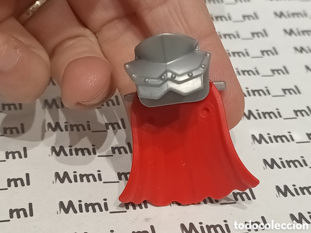 Playmobil: Playmobil pechera con capa roja caballero medieval armadura