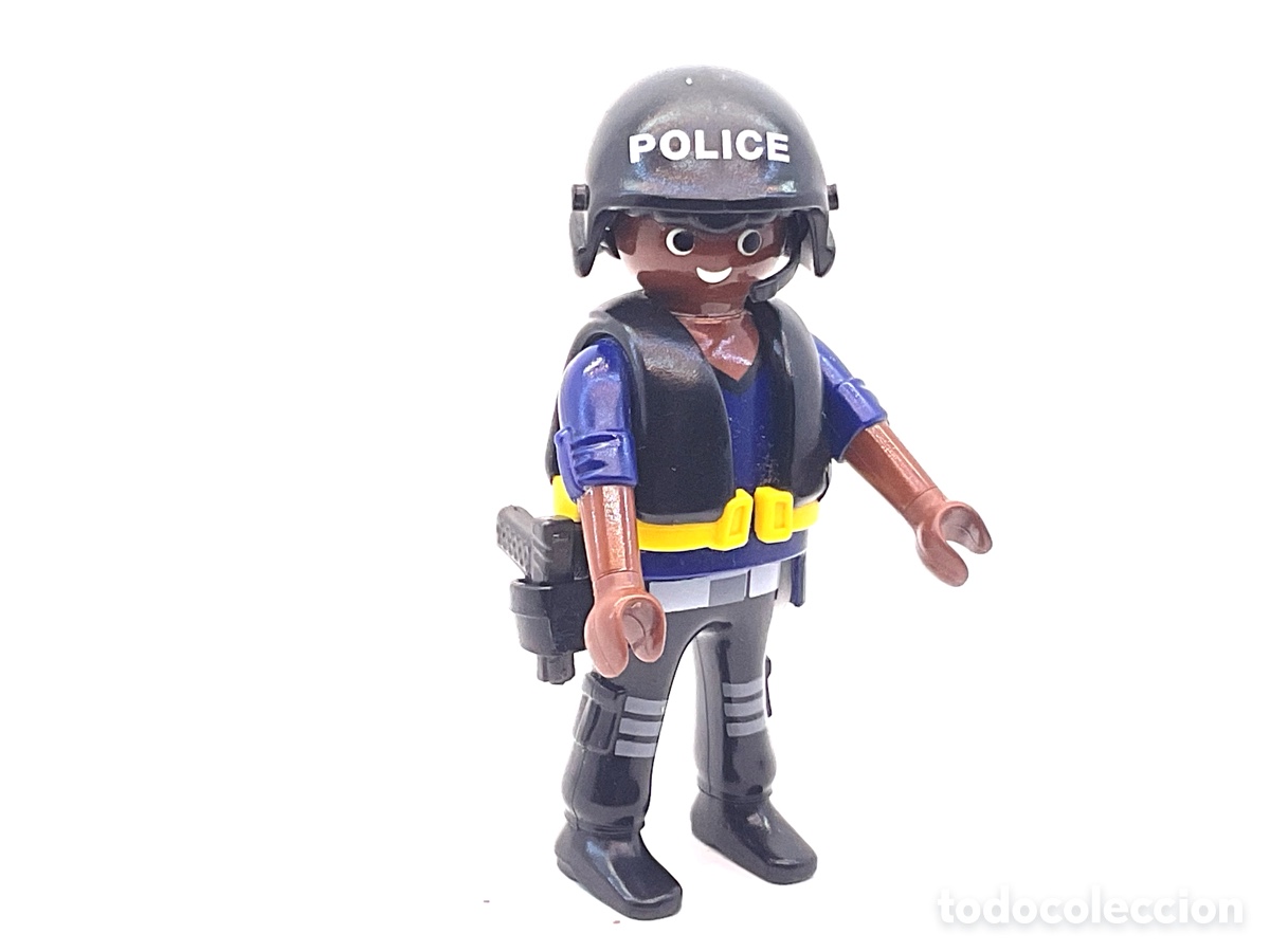 Playmobil: FIGURA PLAYMOBIL. AGENTE DE POLICIA NEGRO.