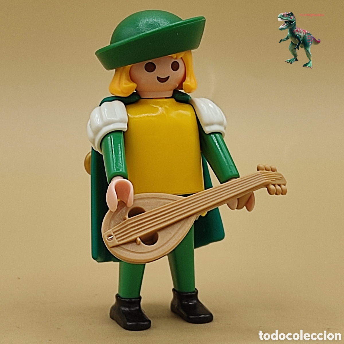Playmobil: Playmobil figura medieval trovador musico castillo real arpa lira laud paje de la corte callejero