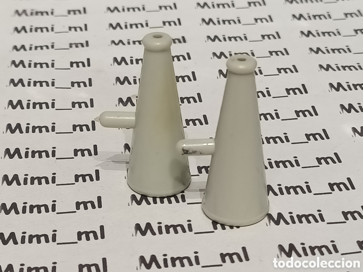 Playmobil: Playmobil 2 meg&aacute;fonos grises primera &eacute;poca altavoces