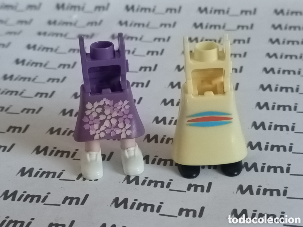 Playmobil: Playmobil 2 pares piernas con esqueleto ni&ntilde;a vestido falda recambios figuras