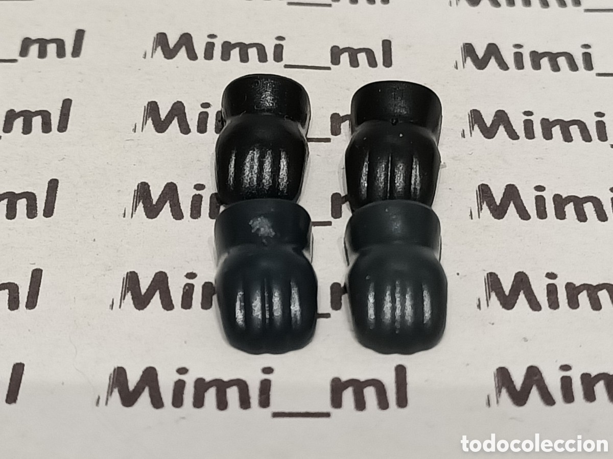 Playmobil: Playmobil 4 pares guantes 2 negros y 2 grises oscuros hombre mujer recambios figuras